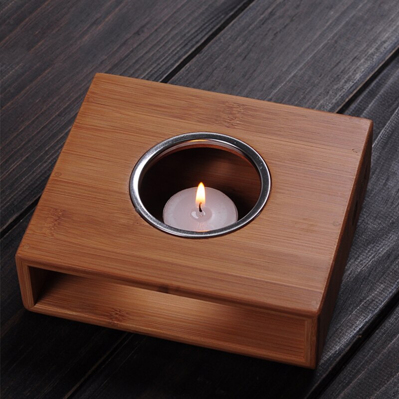 Bambu te värme spis bas kung fu te set te infusers varm hylla ljushållare eterisk olja arom lampa ljusfot