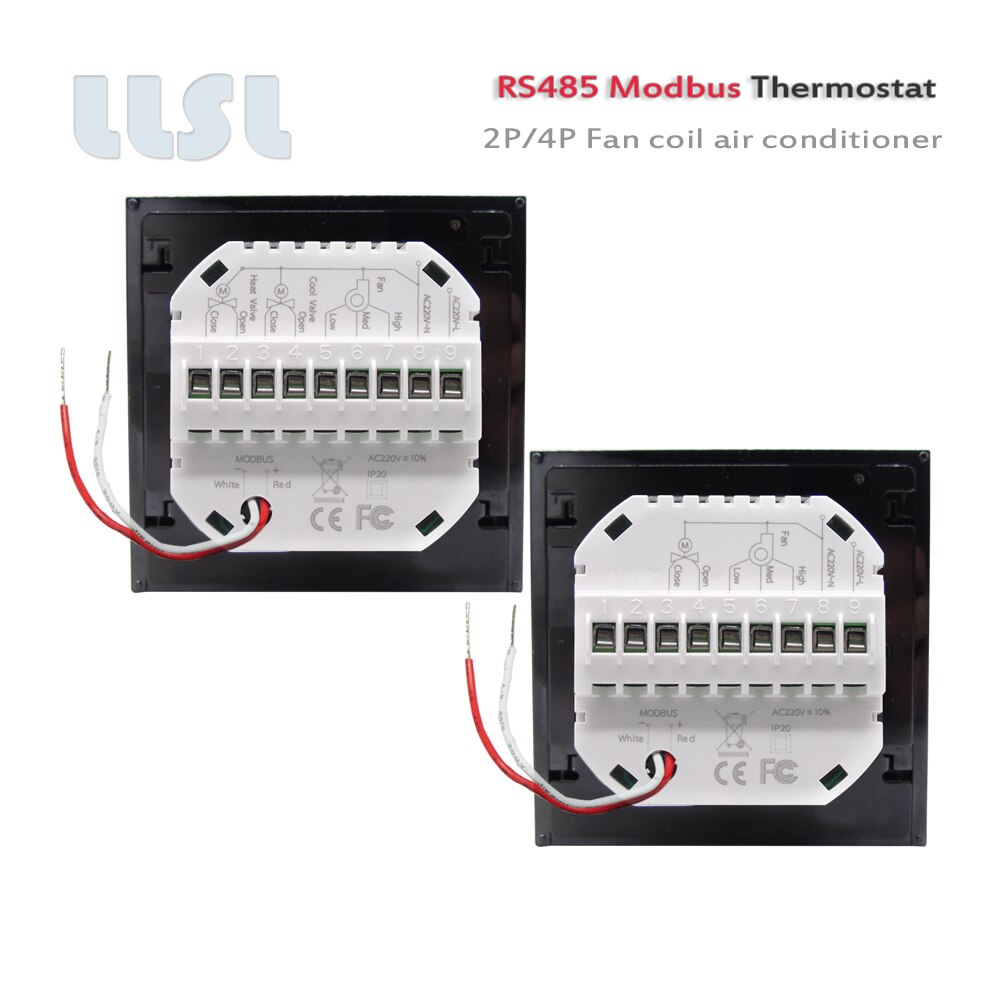 2P/4P Modbus RS485 Rtu-Fan Coil Airconditioner Thermostaat, 95-240VAC 24VAC