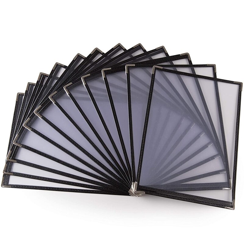 10 Pack Of Menu Covers - Single Page, 2 View, Fits 8.5 X 11 Inch Paper - Restaurant Menu Covers