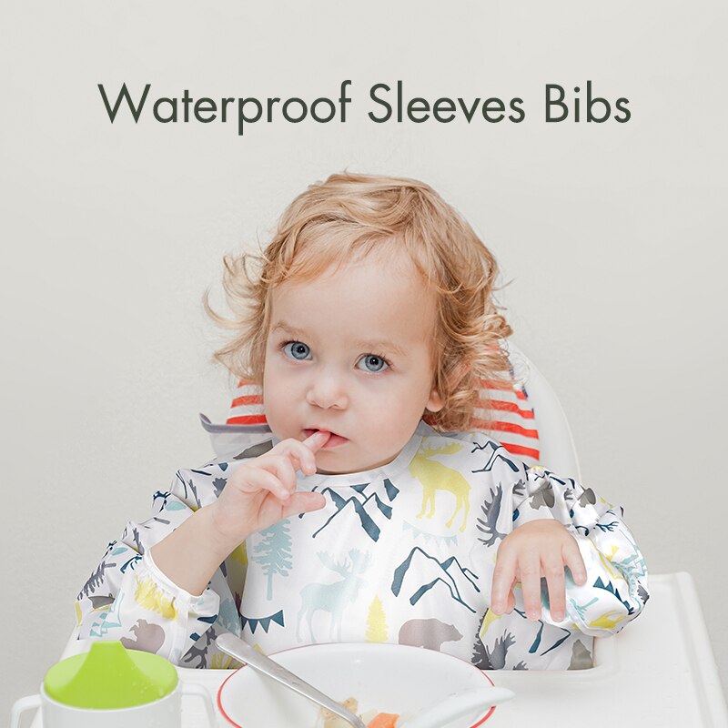 Baby Lätzchen Wasserdicht Kleinkind essen Werkzeug Langarm Neugeborenen Kunst Kittel Fütterung Lätzchen Schürze passen 6-24M Mit tasche Baby Bandana Lätzchen