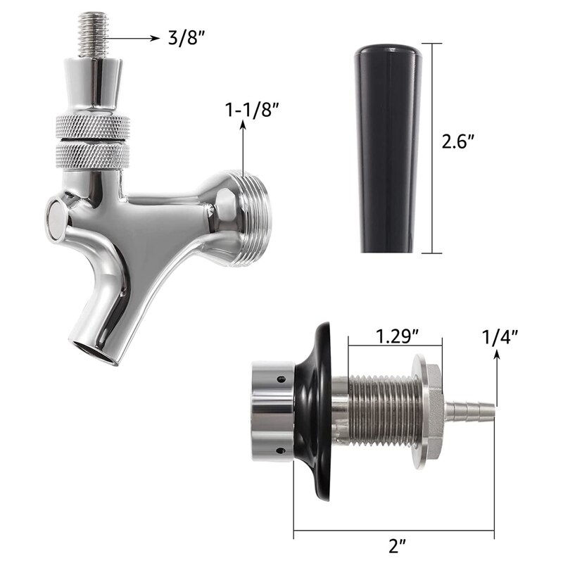 Beer Faucet Draft Beer Faucet Kit Craft Beer Tap Rustproof Plated Beer Tap Stainless Core Beer Faucet