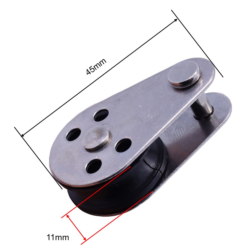 5PCS 316 Stainless Steel Pulley Block 45mm Hanging Wire Towing Wheel Lifting Wire Rope Cable Pulley Roller For 2mm To 8mm Rope