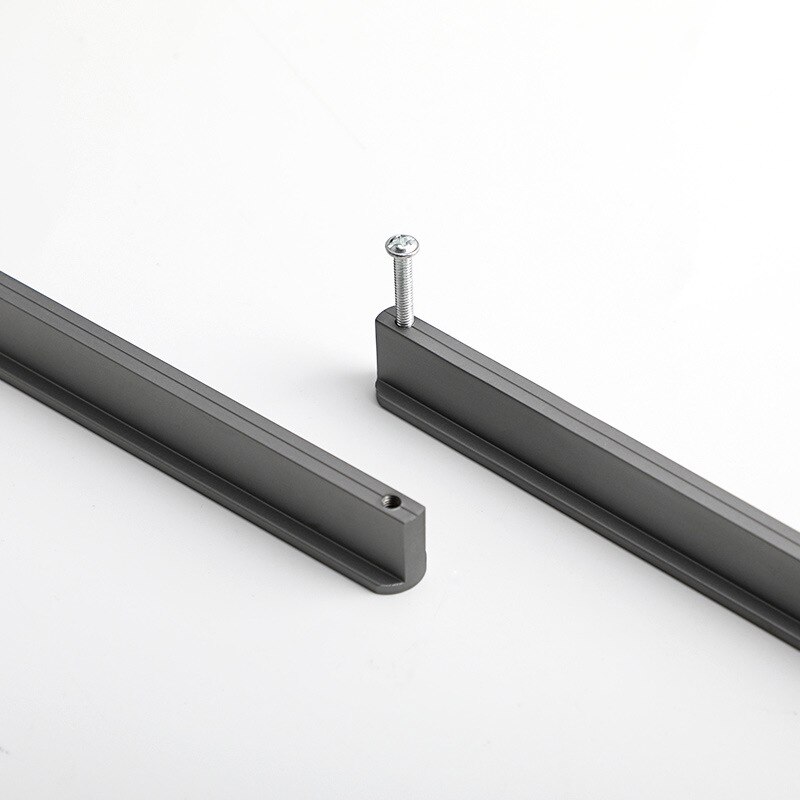500mm Extended Grey Wardrobe Door Handle Simple Kitchen Cabinet Drawer Black Leather Handle Furniture Knob Home Decoration