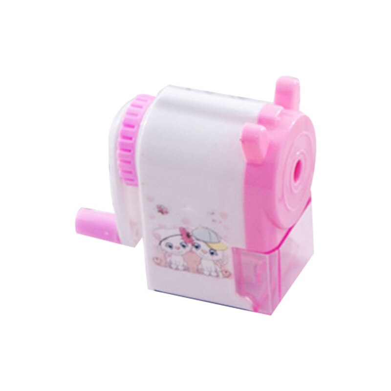 Cute Pencil Sharpener Hand Crank Manual Cartoon Pencil Cutter For School Office Students Supplies Children Kids: Pink