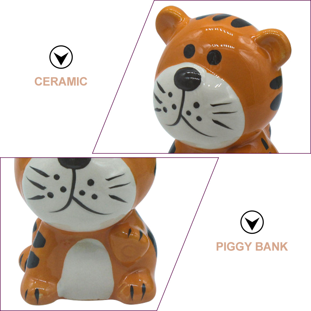 Tirelire en céramique en forme de tigre pour hommes et enfants, Pot d&#39;épargne pour pièces de monnaie