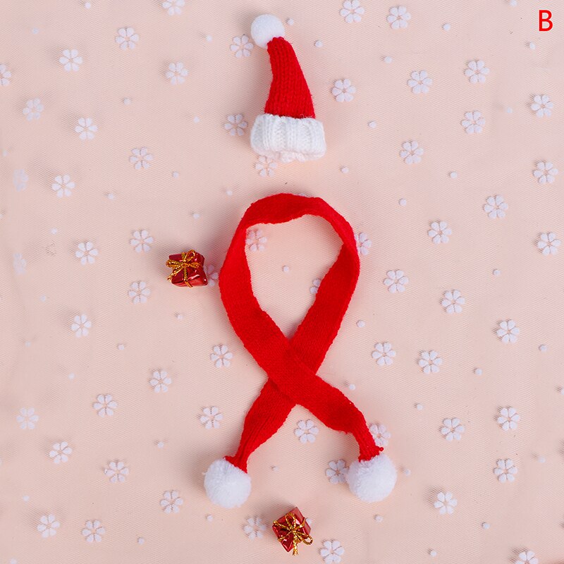 Cute 1Set 1:12 Dollhouse Christmas Hat Box Scarf Model Set Decor Accessories: B