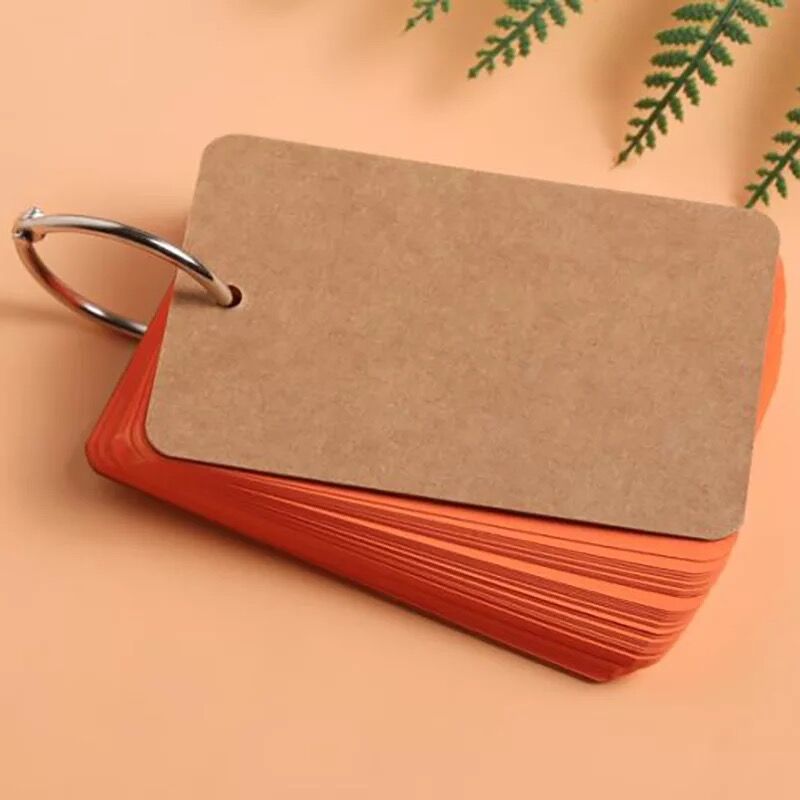 Minkys 50 Vellen Coil Verdikte Gekleurde Blanco Woordenschat Woord Kaart Geheugen Studie Notepad Graffiti Card Memo Pad Briefpapier: orange