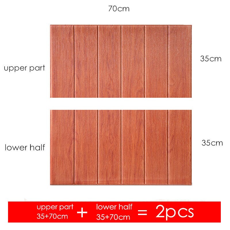 Home Decor Houten 3d Muursticker Woonkamer Pe Foam Waterdichte Wandbekleding Behang Voor Tv Achtergrond Kinderkamer Keuken: F