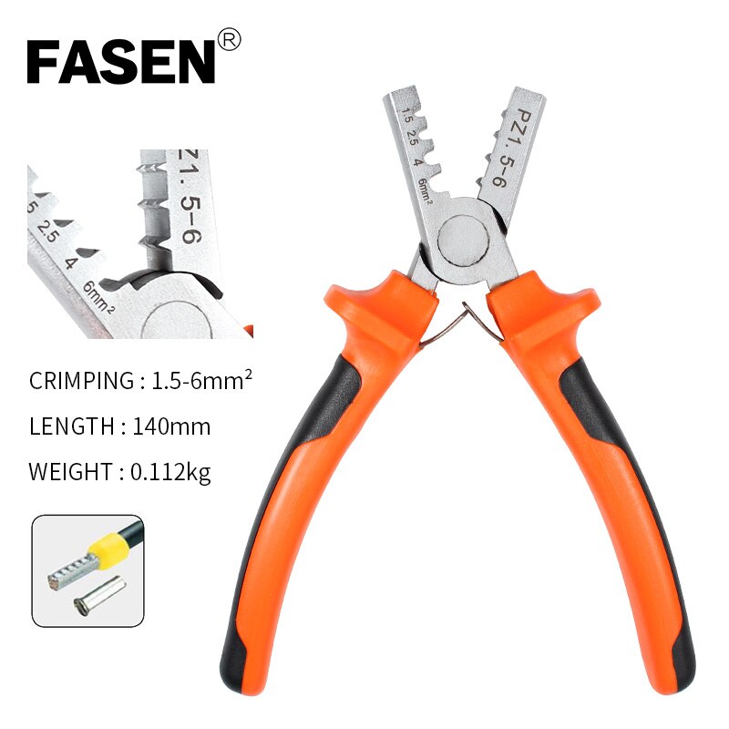 PZ 0.25-2.5/1.5-6 deutsch mini-type crimping pliers sleeve electric tube terminal kit crimping tool set crimping pliers: Light Blue