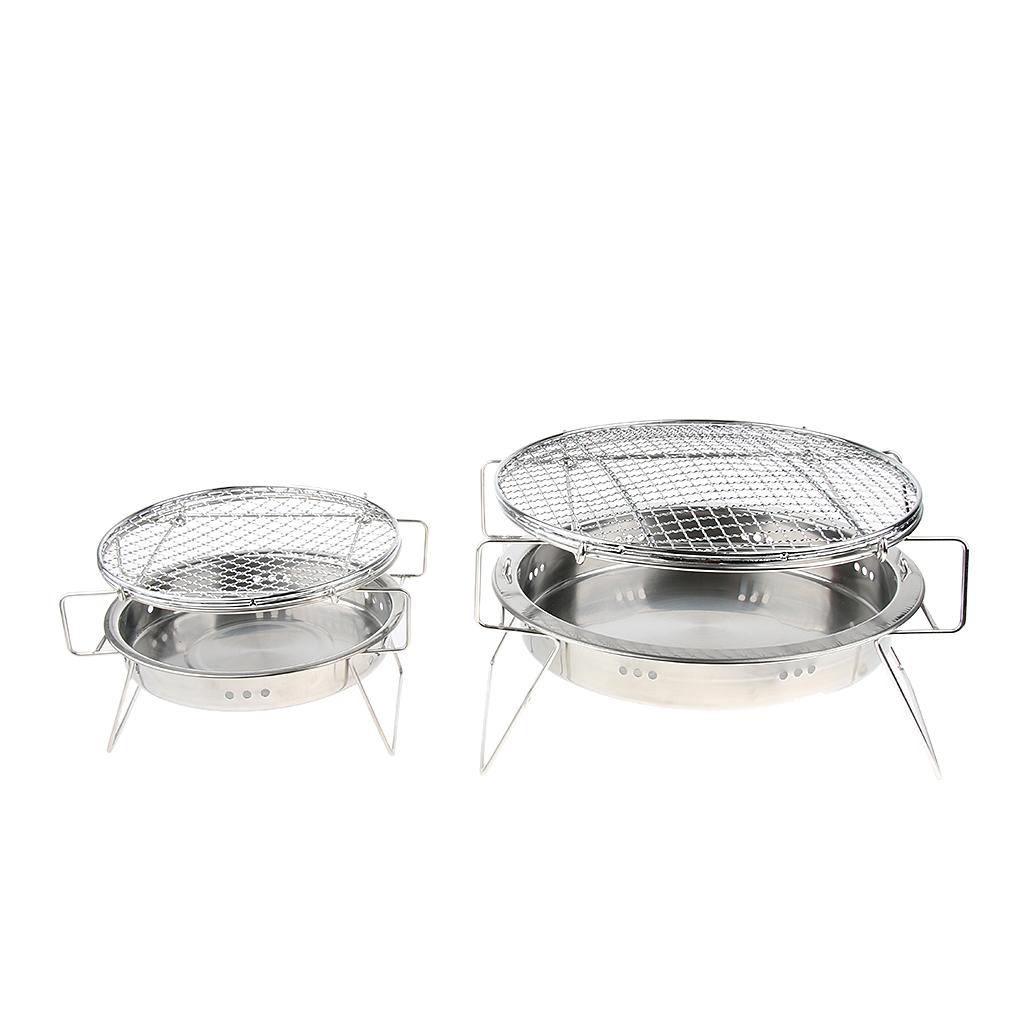 Barbecue Houtskool Grill Kachel Roestvrij Staal Draagbare Vouwen Houtskool Bbq Grill Ronde Vorm