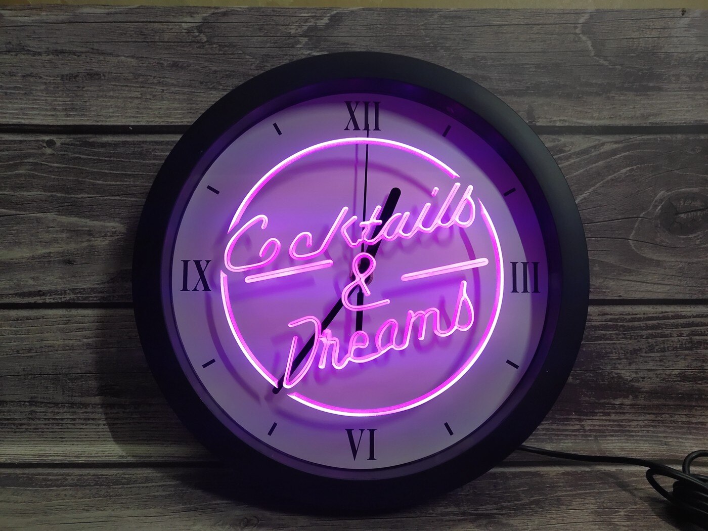 Horloge murale pour cocktail et Bar à bière, application de vin, rvb 5050 Led, enseignes lumineuses au néon, a0b079
