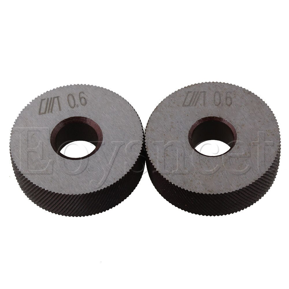2pcs Steel Knurling Tool Diagonal Wheel Linear Knurl 0.6mm Pitch 8 x 26mm