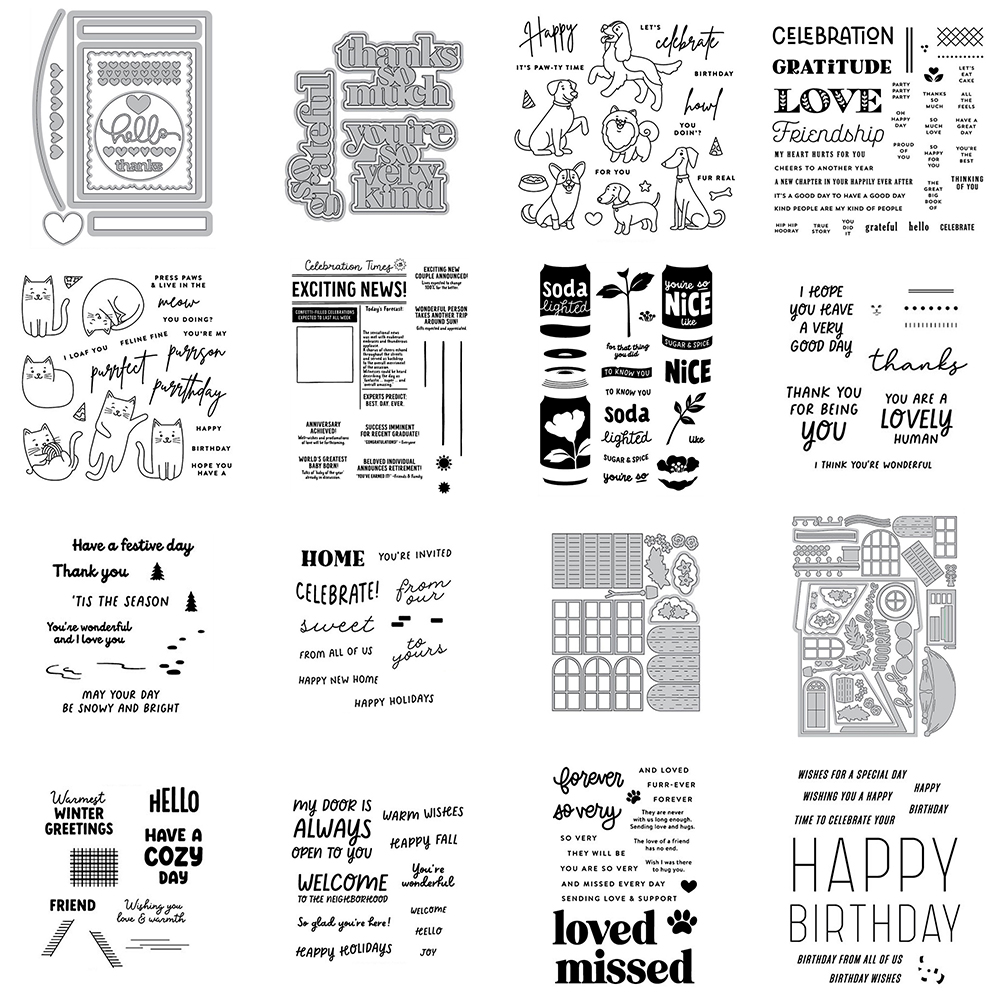 Door het vuur op display Duidelijke stempels en matrijzen Kristina Essentiële stansen voor DIY Scrapbooking Album Kaarten maken Papier Ambachtelijke Deco