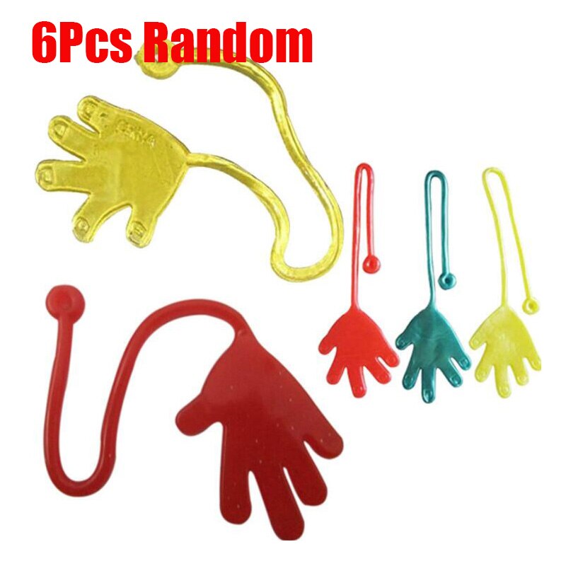 6Pcs Kinderen Mini Speelgoed Muur Klimmer Sticky Hand Kikker Hamer Speelgoed Prank Gadgets Kids Party Gunsten Lot: 6Pcs Hand