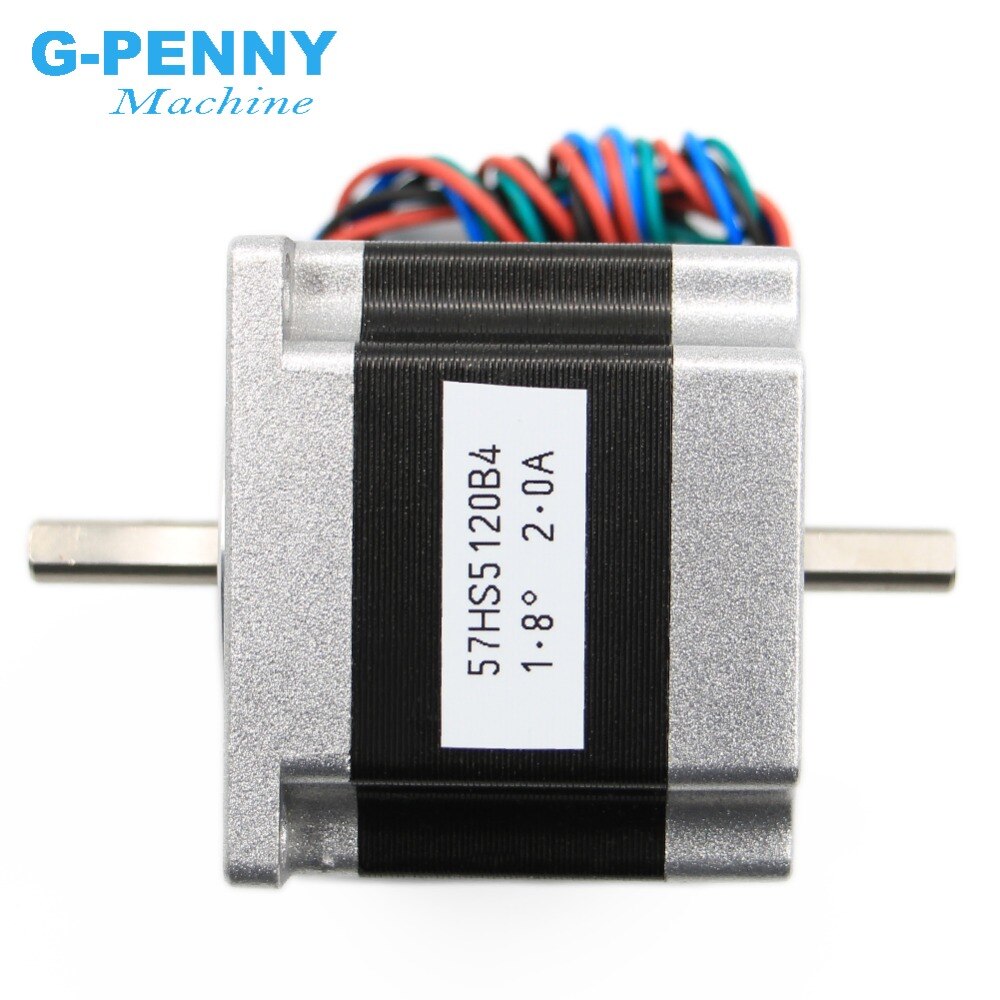 NEMA23 stepper motor dual shaft 57X51mm 2.0A 1.1N.m stepping motor 157Oz-in double shaft Nema 23 CNC for 3D printer