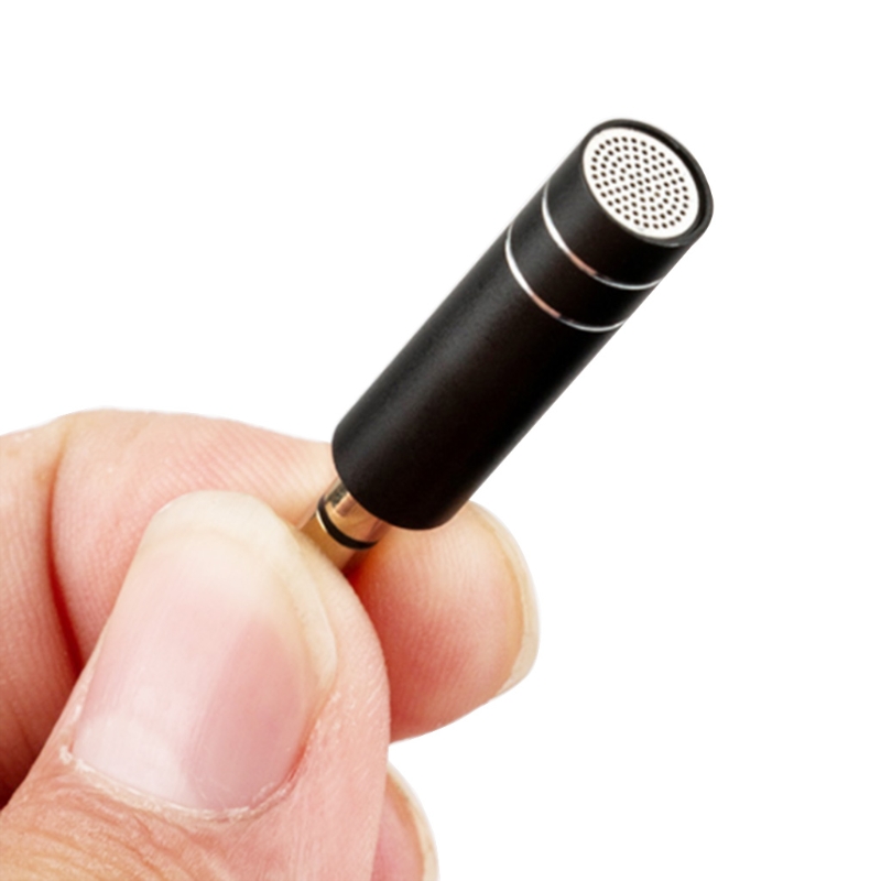 Portable Small Microphone Mini Plug in Mic Megaphone 3.5mm Jack for Smartphone Omnidirectional Vocal Recorder