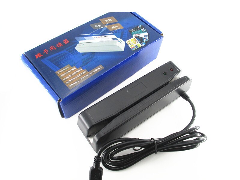 USB Universal Magnetic Card Barcode Reader Stripe Bidirectional MSR Card Reader POS Reader 1 2 track white