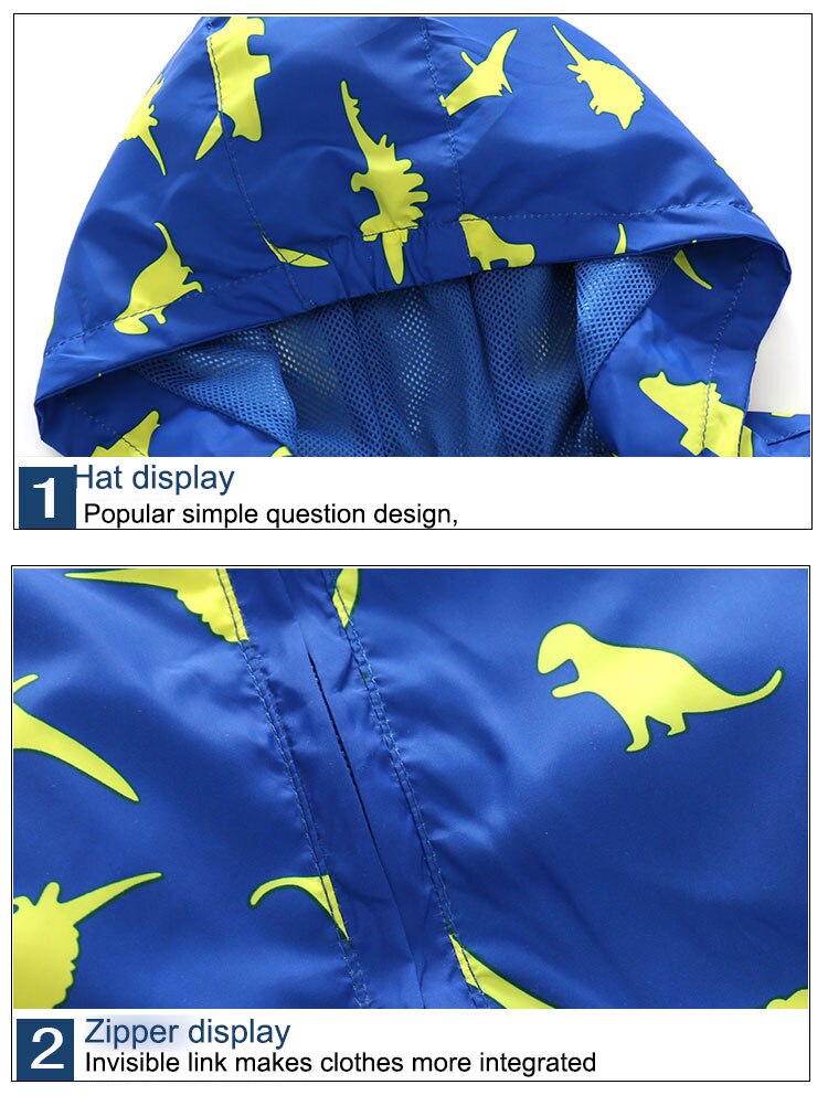 Chaquetas con estampado de dibujos animados para niños, chaqueta fina con capucha Anti-UV a prueba de viento para exteriores, abrigo transpirable de secado rápido para bebés, novedad