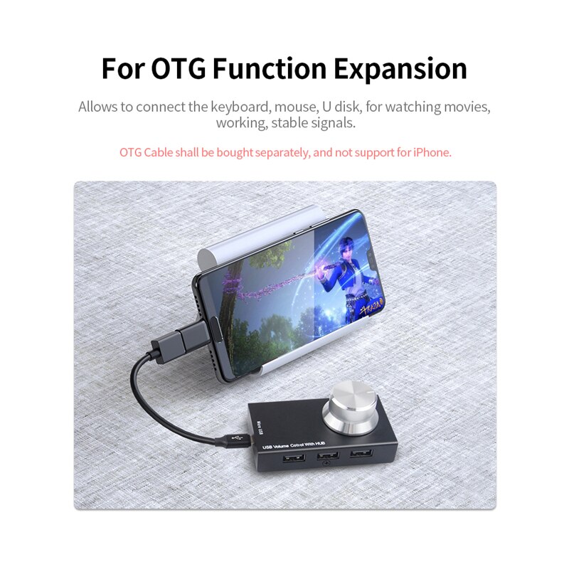 AIMOS Audio Knob Multipurpose USB Multimedia Volume Controller Adjuster Metal Tablet One Key Mute Speaker Mini For Computer