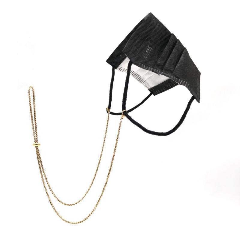 Dames Metalen Ketting Gesp Ring Gezichtsmasker Zonnebril Ketting Antislip Anti-Verloren Mode Eenvoudige Exquisite Gold-plated Accessoires