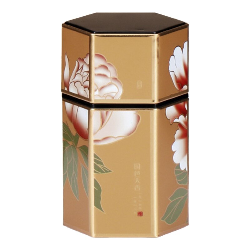Q1JB Hexagon Thee Opslag Containers Thee Blikken Voedsel Opslag Container Snoeppot Blikjes Voor Thee Koffie Kruid Chocolade Suiker Kruiden: Golden 03