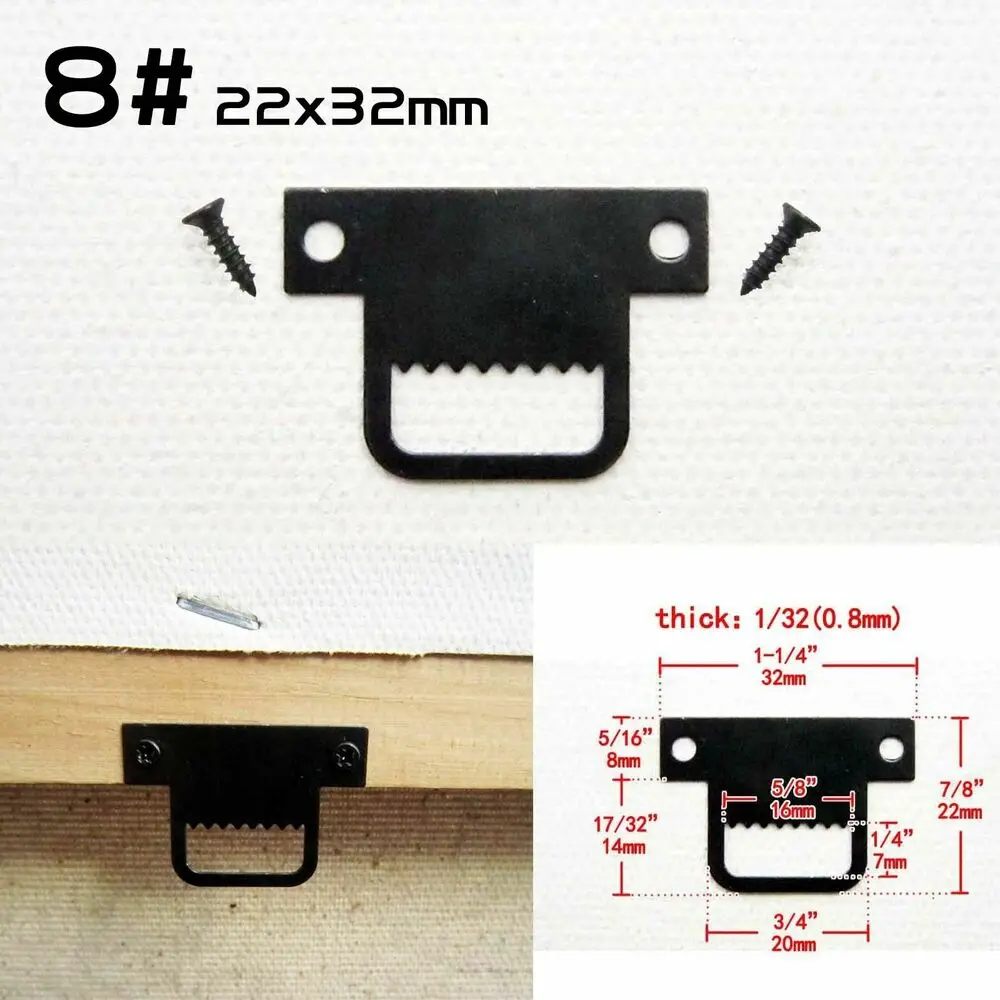 Ensemble de crochets à dents de scie, 25 pièces, or, argent, noir, cadre de Photo suspendu, peinture à l&#39;huile, miroir, avec vis: 8 22x32mm