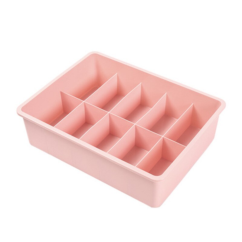 Plastic Multi Grids Ondergoed Bh Sokken Opbergdozen Kleding Organizer Thuis Slaapkamer Kast Lade Plastic Divider Organizer: pink 10 grid