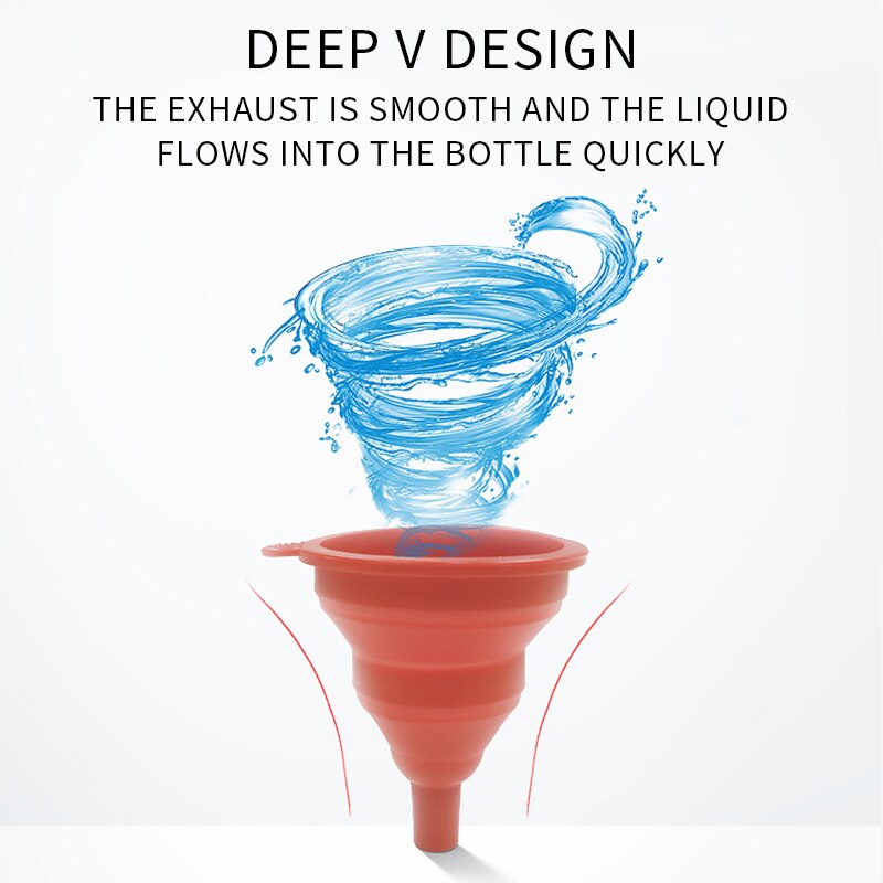 Collapsible Funnel Kitchen Silicone Funnel for Water Bottle Liquid Transfer