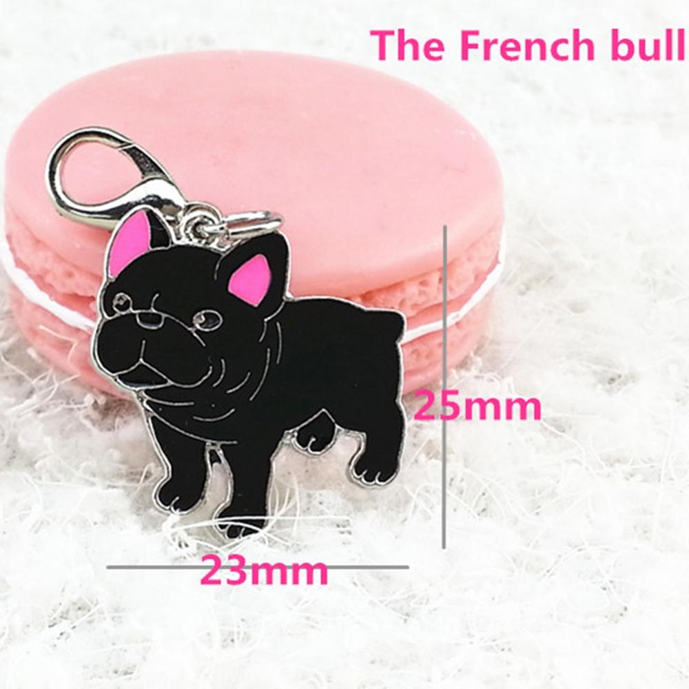 Søde små dyr vedhæng metal kæledyr tags tegn kat hund hals krave mærke tilbehør kunst indretning flere stil valg: Den franske tyr
