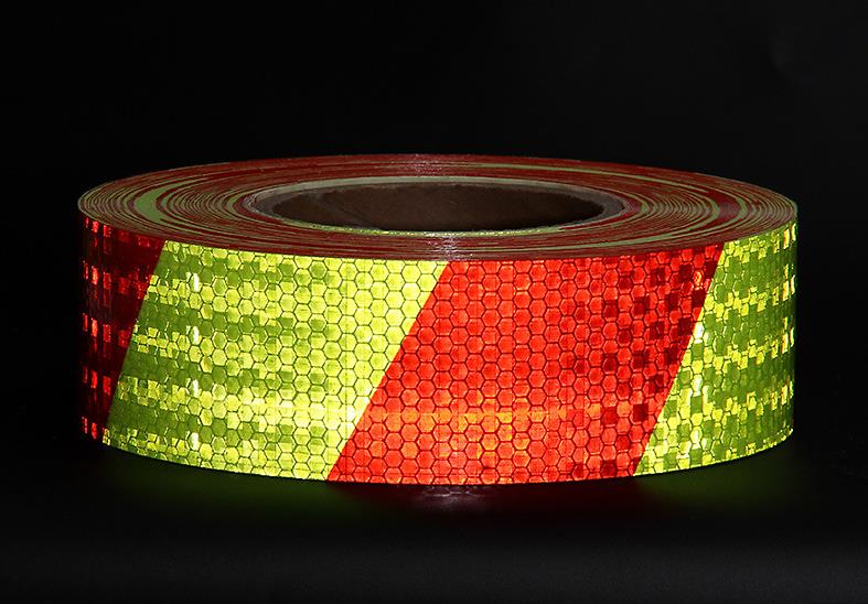 5cm*45m Twill Traffic Safety Reflective Warning Tape Road Sign Protective Self-adhesive Sticker: 5cm Red Yellow