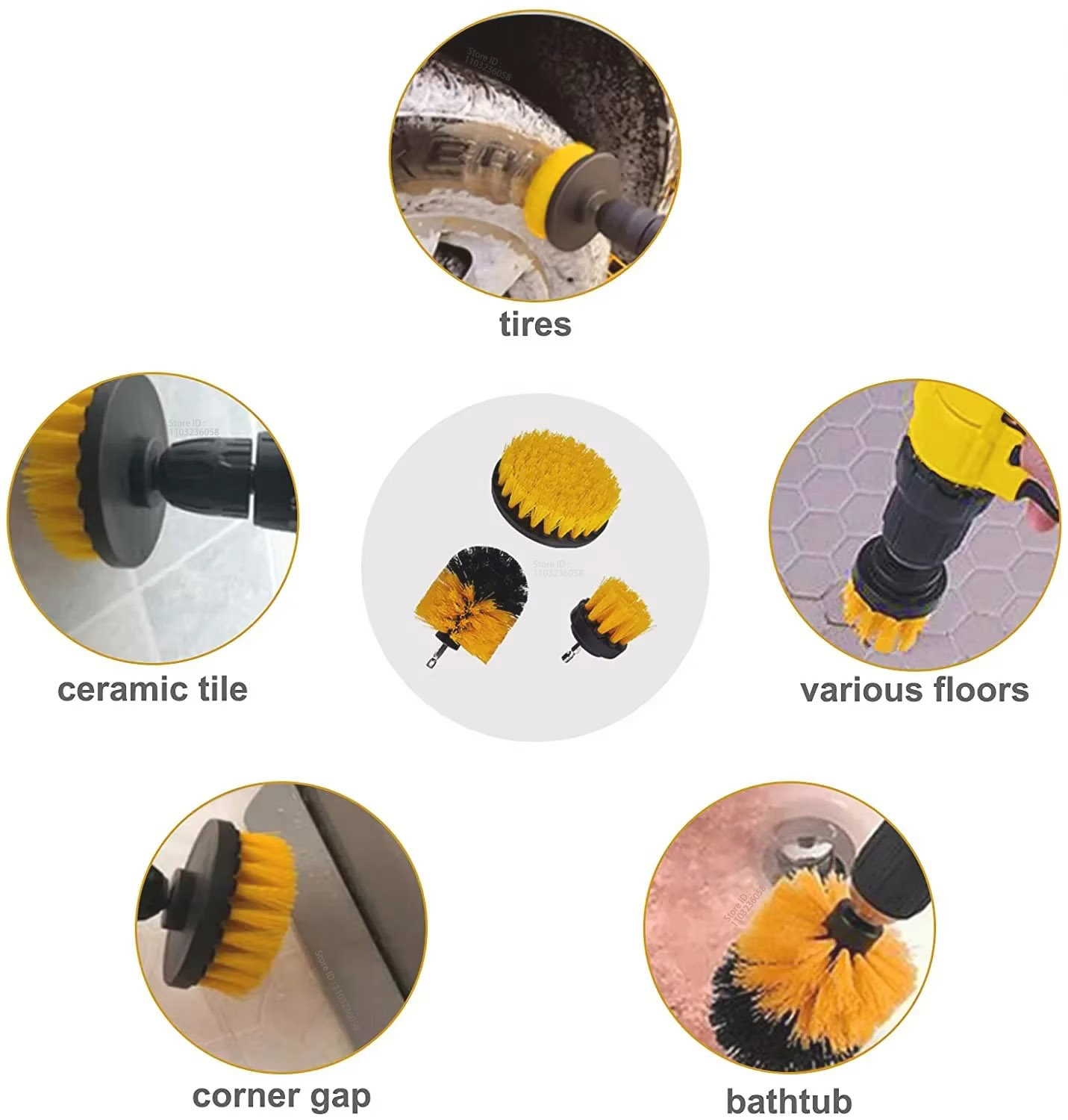 PWS Kit de cepillos para detalles de coches, cepillos para limpieza automotriz, limpieza de aire automática, cepillo de taladro eléctrico, limpieza de polvo y suciedad de coches