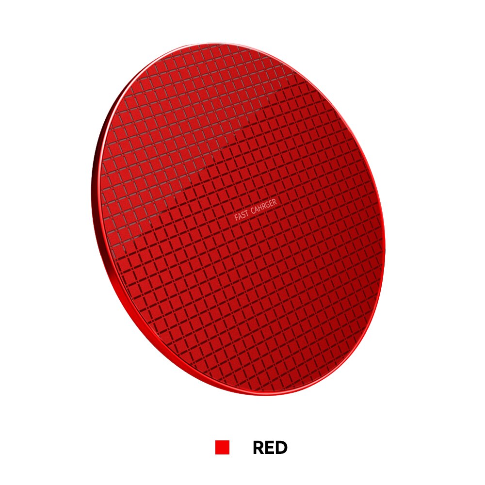10w qi-schnellladegeräte für iphone 12 pro max, 11 pro, xr, xs max, samsung, huawei, xiaomi und oppo – induktives schnellladen: Rot