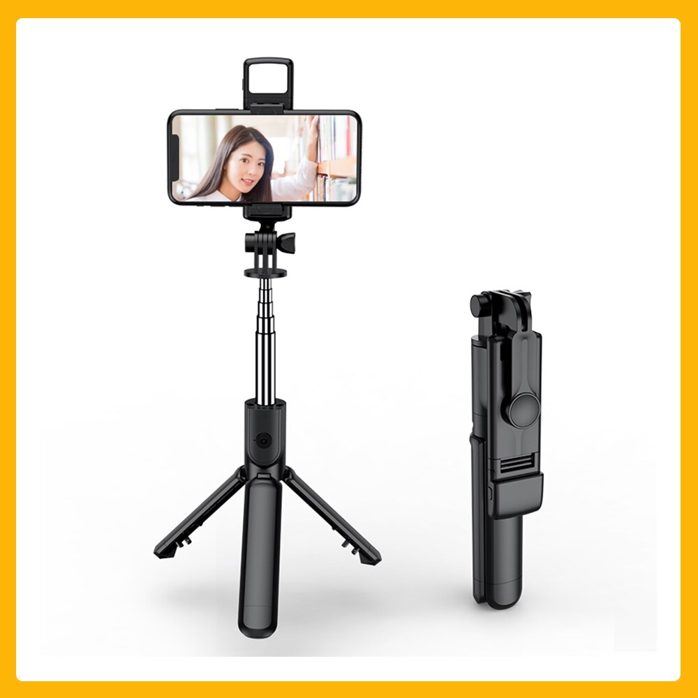 S03s kabellose bluetooth-selfie-sticks, faltbare mini-stative mit fülllicht, faltbare mini-einbeinstative, tragbar für smartphones