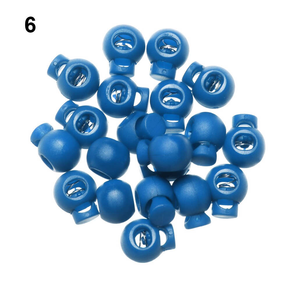 20 sztuk 6mm podwójny otwór plastikowy korek przewód blokady fasola stoper robić sznurka odzież sznurowadło odzież sportowa szycia Acces mieszane kolorowe korek