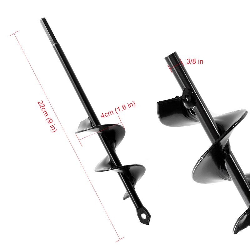 Tarière planteuse à bulbes 4x22cm, pour jardin, trou de forage, tête de forage en spirale en acier, tête de forage électrique pour le travail agricole