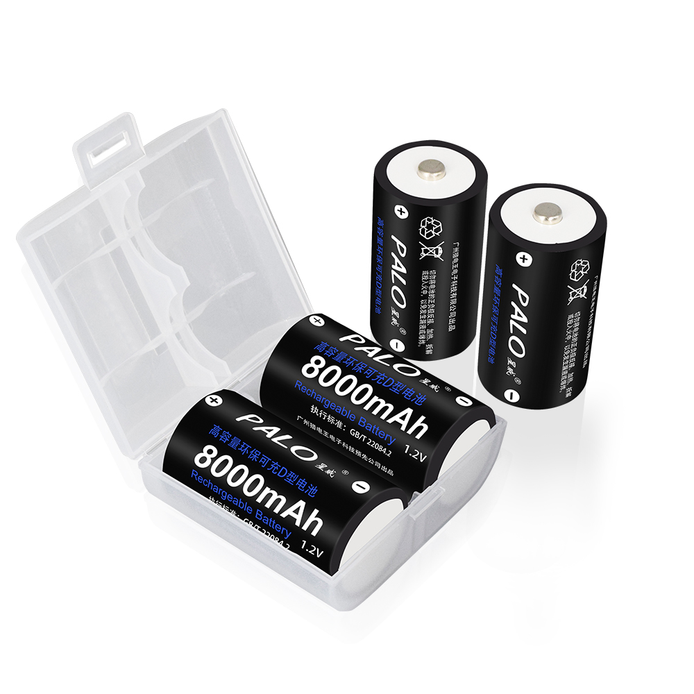 Batterie ricaricabili di dimensioni D LR20 Ni-mh 1.2V 8000mAh batteria con 16 fessura 1.2V AA AAA C D dimensioni Ni-mh Ni-CD caricabatteria