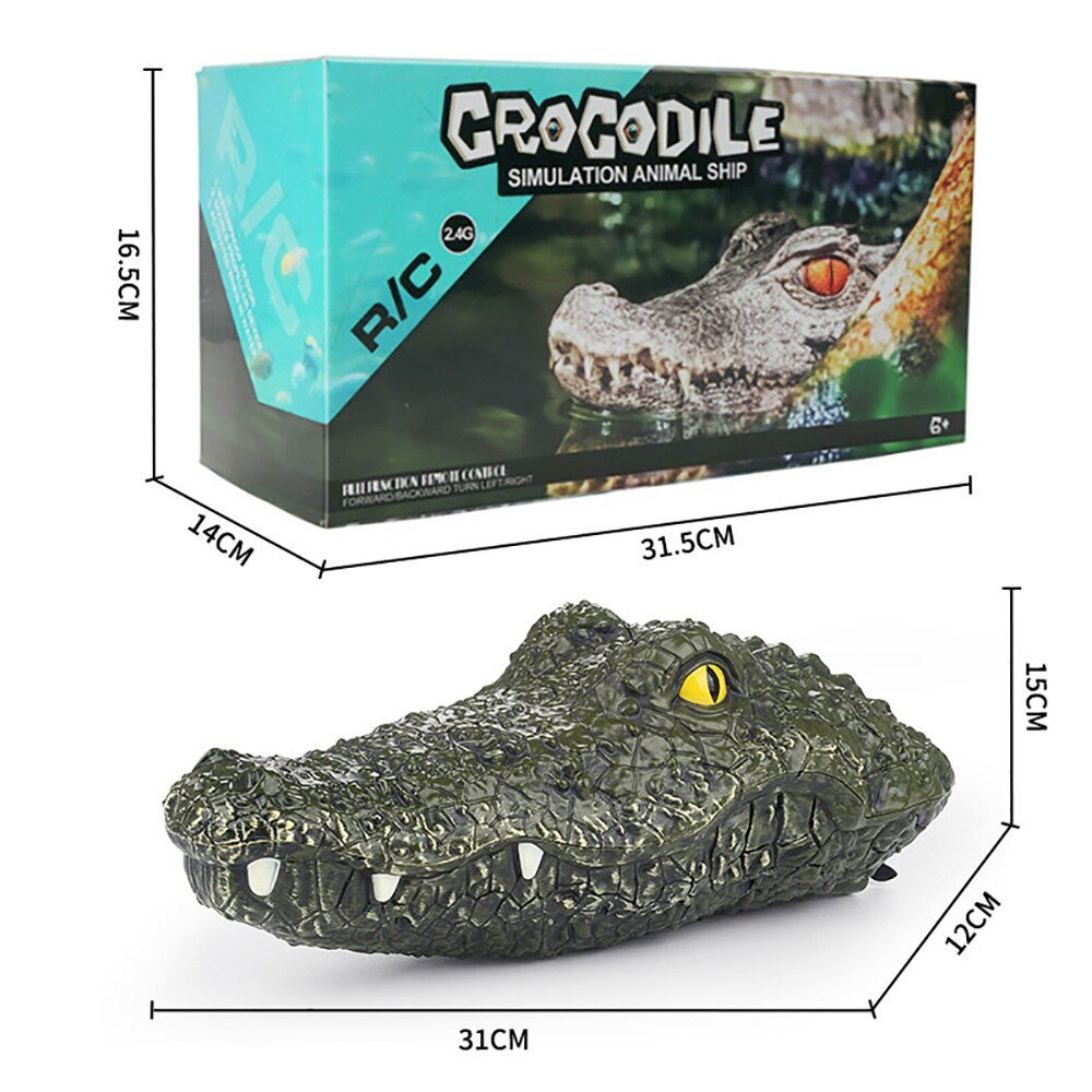 Tête de Crocodile radiocommandée 2.4G à 4 canaux, Simulation de bateau, jouet électrique amusant, blague, modèle de bateau