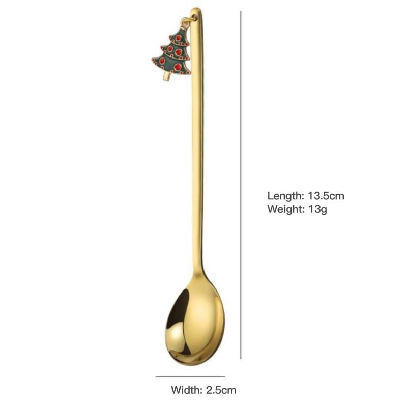 2 farben Edelstahl Kaffee Löffel Weihnachten Dekorative Geschirr Caps Besteck Halter Weihnachten Decor Tasche Tee Zubehör: 11