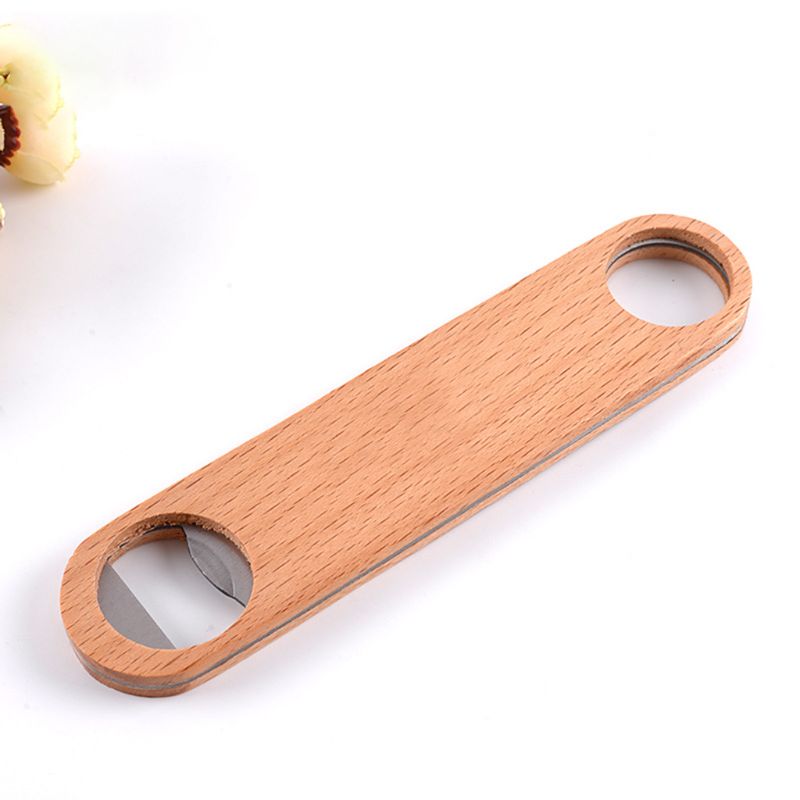Hout Platte Bier Flesopener Vintage Houten Handvat Wijn Bier Openers Kitchen Bar Gereedschap