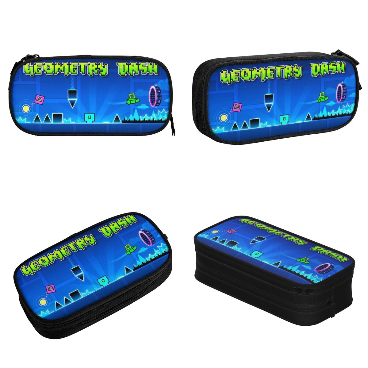 Geometry Dash etui dubbellaags grote capaciteit voor school etui perfecte