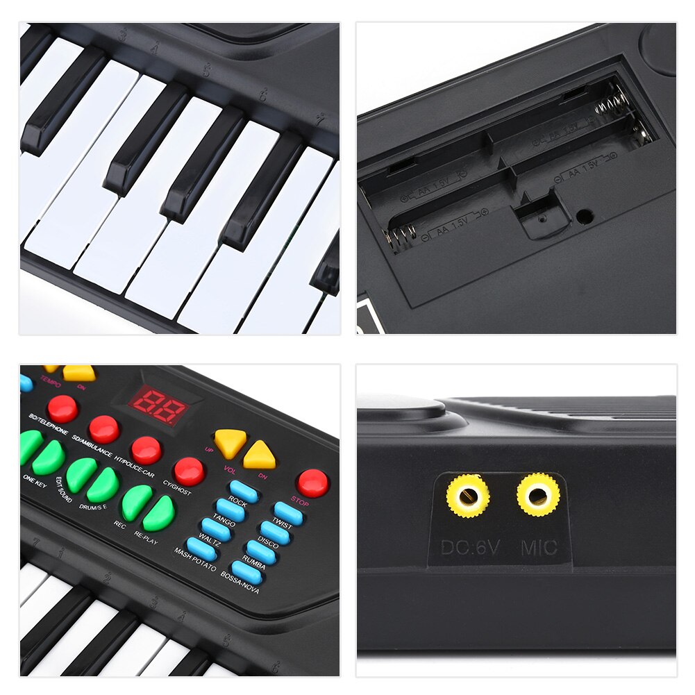 Teclado electrónico multifuncional de 37 teclas, juguete educativo Musical para niños principiantes, órgano electrónico