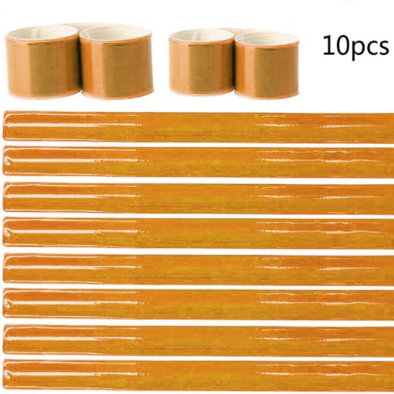 10Pc 38Cm Zichtbare Veiligheid Running Reflecterende Tape Bands Polsbandjes Spoke Reflectoren Fiets Reflecterende Armbanden Armbanden: 7HH1107187-GD
