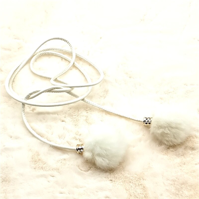 Women's Thin Belt Bow Simple Chain Belt Women's Versatile Korean-style Cool GIRL'S Waist with Skirt Coat Constant Guangtai?: White