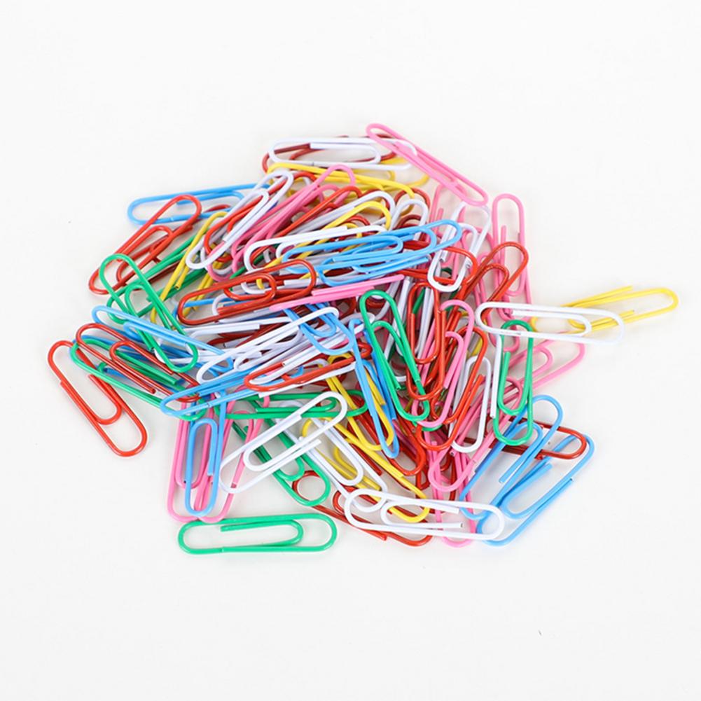 Lot de 100 trombones colorés pour notes classées, pour enfants, étudiants, papeterie scolaire, fournitures de bureau