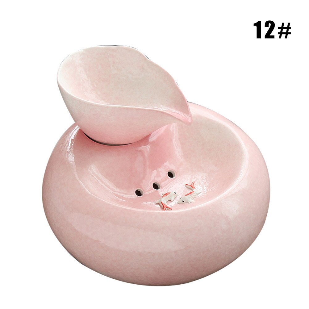 Newly Cat Ceramic Water Fountain Automatic Pet Drinking Fountain Quiet Electric Water Dispenser: 12