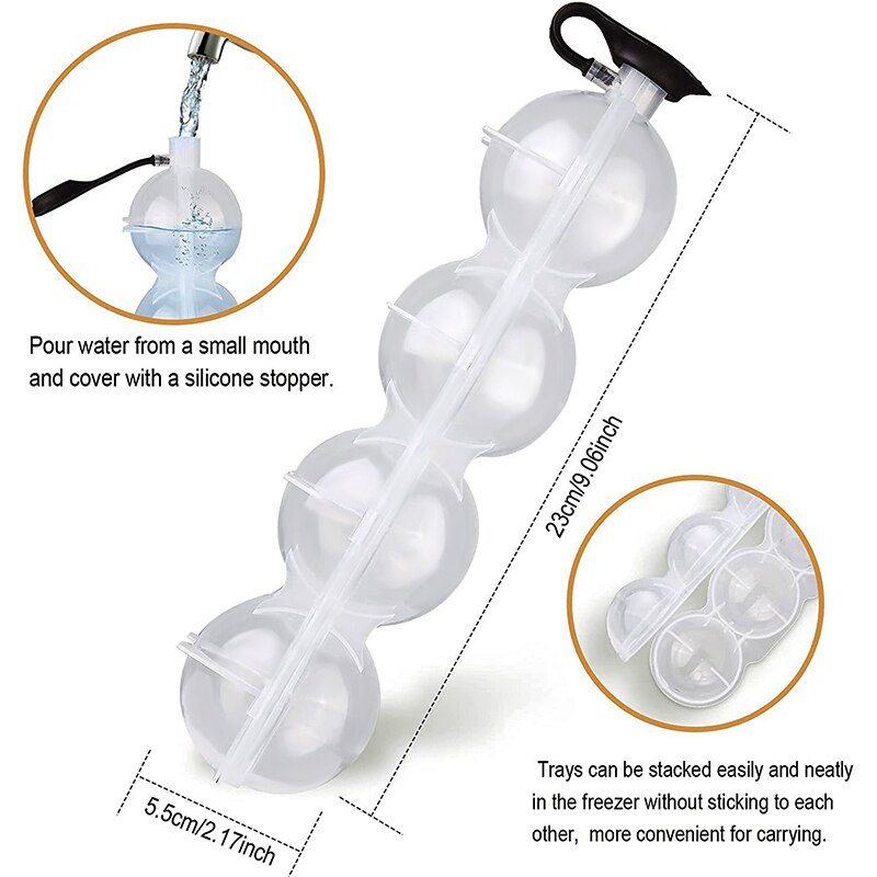 4 wnęka kula Whisky lody forma w kształcie kuli okrągłe galaretki Icecube producent formy DIY Cocktai hokej zrobić narzędzia dla domu bar impreza