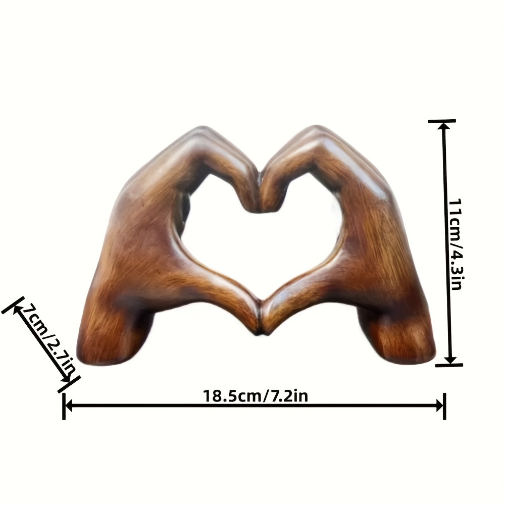 1pc hars hartvormige handgemaakte sculptuur decoratie standbeeld liefde kunst familie kantoor boekenplank woonkamer decoratie cadeau