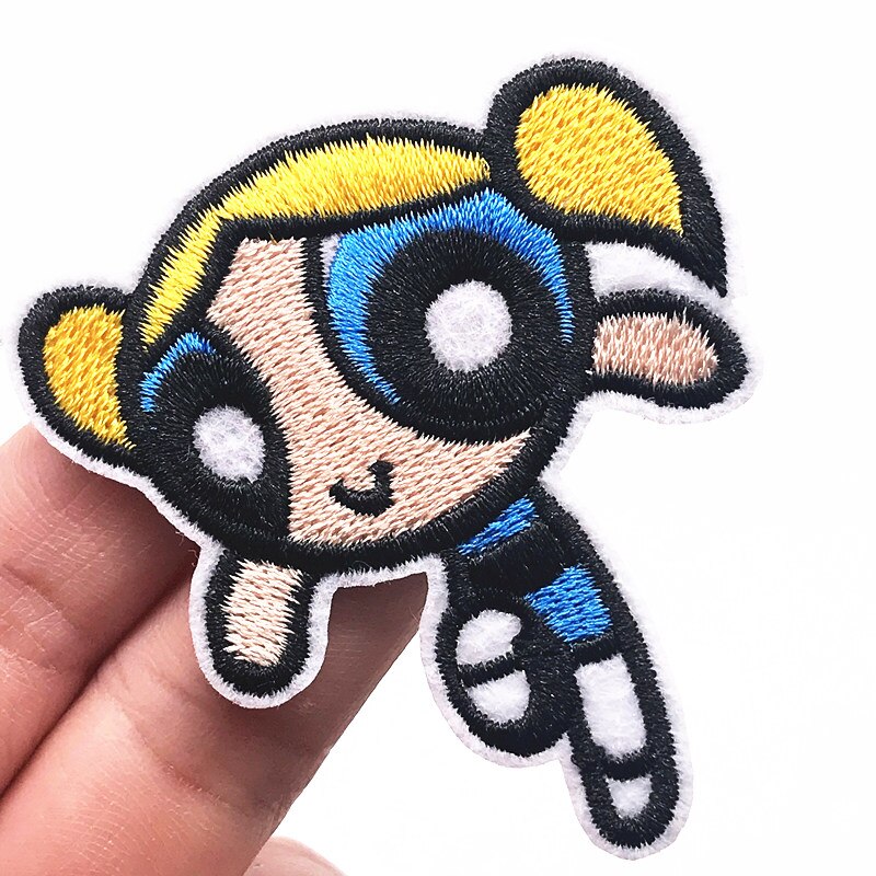 10 Stuks Cartoon Power Meisjes Naaien Levert Ijzer Op Kleding Applique Patch Diy Kleding Accessoires Borduurwerk Patches: Multi-Colored