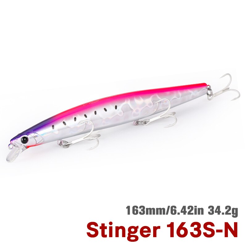 TSURINOYA 163S Ultra Long Casting Sinking Minnow Sea Fishing Lure STINGER 163mm 34.2g Seabass Tuna Saltwater Large Hard Baits: Rosy Red