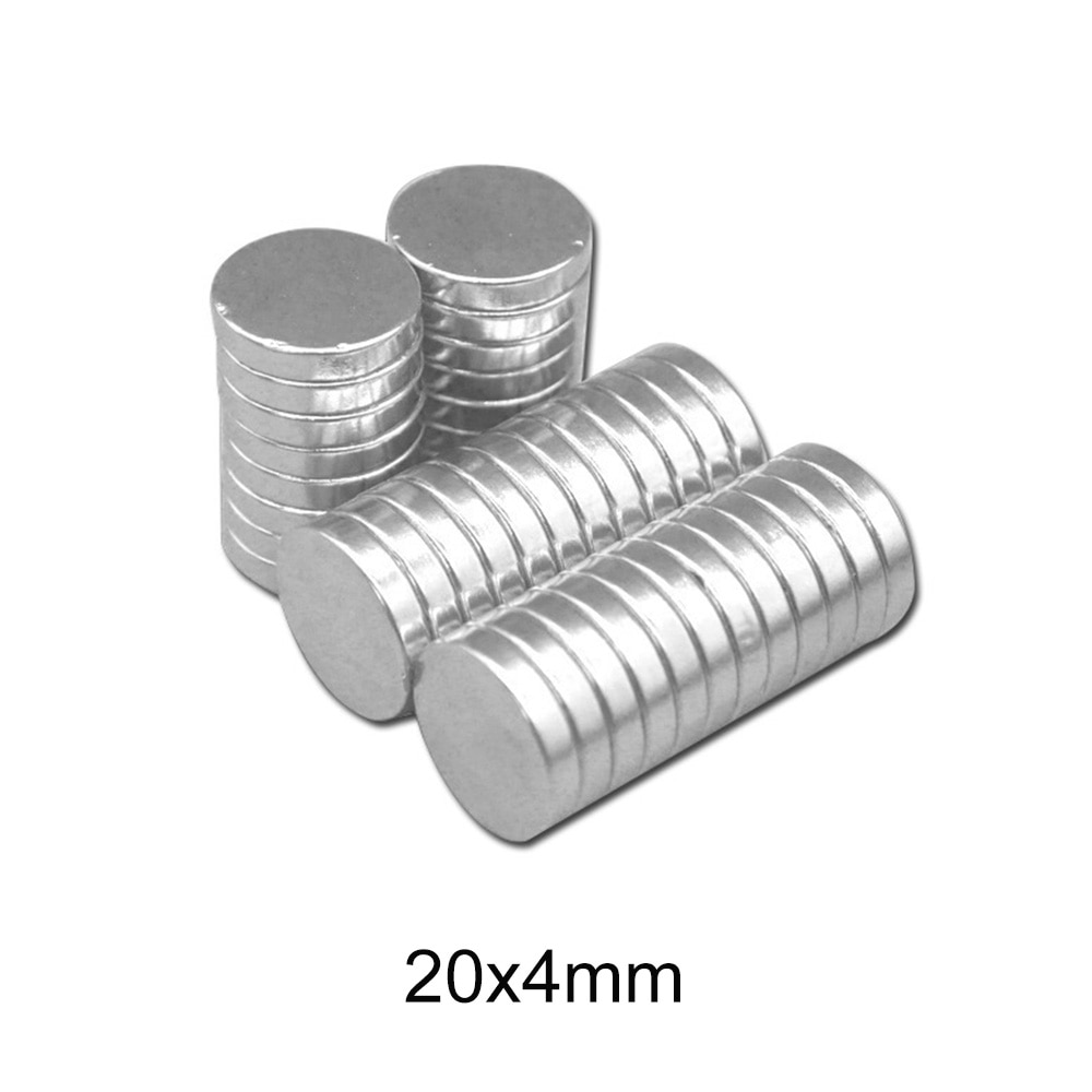 5 ~ 50 Pcs 20X4 Mm Permanente Ronde Magneten 20 Mm X 4 Mm Neodymium Magneet N35 20X4 Mm Sterke Magneten 20*4 Krachtige Magnetische Magneten